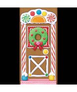 Holiday GINGERBREAD HOUSE DOOR COVER POSTER BACKDROP Christmas Candy Dec... - £6.96 GBP