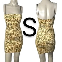 Suede Leopard Cami Mini Bodycon Dress~ SIZE S - £22.92 GBP
