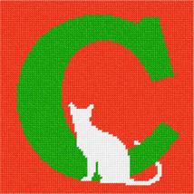 Pepita Needlepoint kit: Letter C White Cat, 7&quot; x 7&quot; - £39.65 GBP+