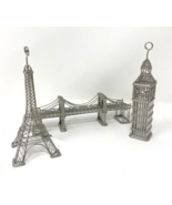 Collection of Wire Sculptures: Golden Gate Bridge, Big Ben, Eiffel Tower - €24,28 EUR