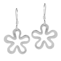 Retro Cool Daisy Flower Sterling Silver Dangle Earrings - £9.31 GBP
