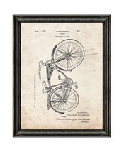 Schwinn Bicycle Patent Print Old Look with Black Wood Frame - £18.74 GBP+