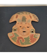Clay Pottery Mayan Aztec Face Mask Mexico Mexican Wall Sculpture Art - £15.73 GBP