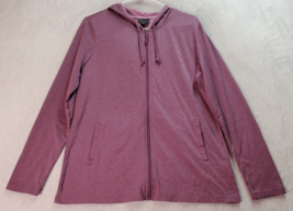 32 Degrees Hoodie Womens Large Purple Polyester Long Sleeve Drawstring Full Zip - £13.26 GBP