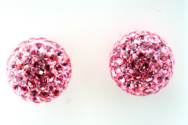 6mm 8mm 10mm WOMEN/CHILDREN 14K Wg Pink Sapphire Cluster Stud Earrings Push Back - £32.83 GBP