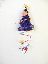 Vintage Set of 2 Dept 56 Christmas Tree Ornaments with Wire Garland Spring - £18.10 GBP