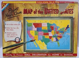 Vintage 1958 Transogram Paint Your Own Plastic Map Of The United States - Unused - £37.36 GBP