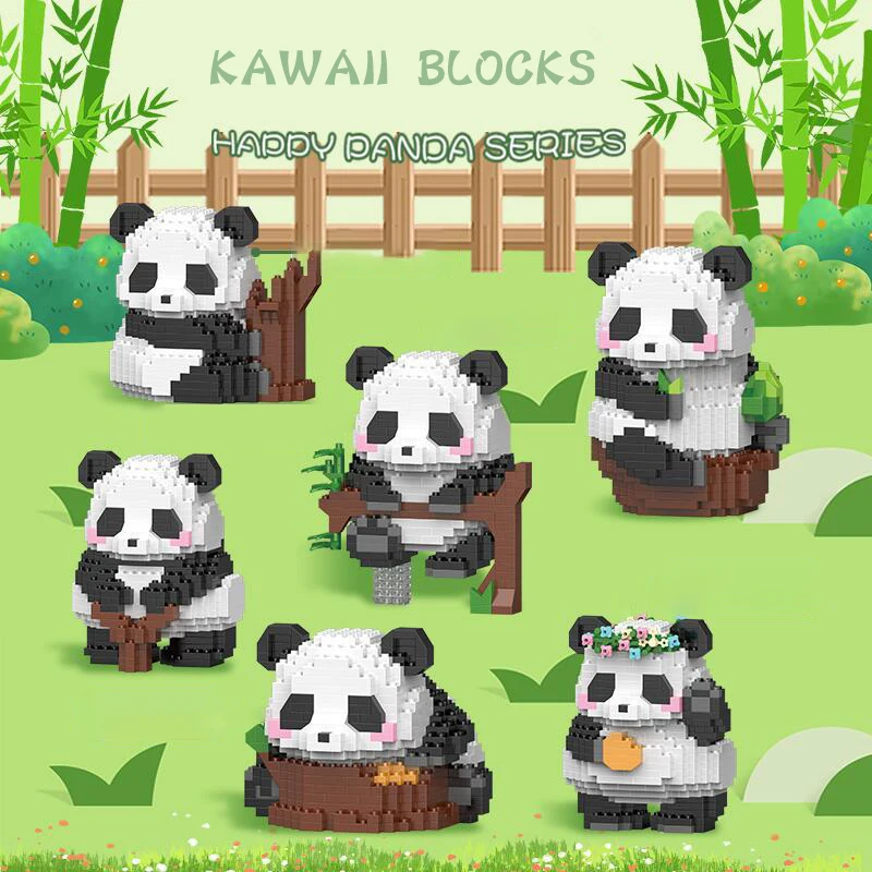 New Kawaii Panda Series Animals Micro Particle Building Block Creative Cute Diy - £9.74 GBP