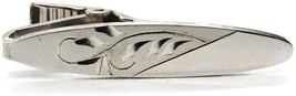 1 1/2&quot; Etched Vintage 925 Sterling Silver Neck Tie Clip Tux Shirt Dress ... - £55.87 GBP