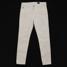 AG Adriano Goldschmied The PRIMA Corduroy Pants 29R Ivory Mid Rise Cigarette - £14.53 GBP