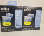 Braun Clean &amp; Renew Refill Lot Cleaning Fluid Cartridges Lemon Fresh 2 Pack - £22.18 GBP