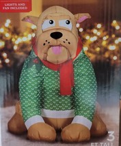 Holiday Festive Bulldog Christmas Sweater Inflatable Indoor/Outdoor Yard 3FT - £31.92 GBP