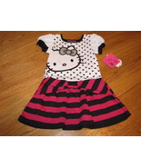 Girls youth Hello Kitty Dress 4 HK57738  Stripe black pink white NWT NEW... - £10.56 GBP