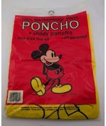 Vintage Disney World Poncho Mickey Mouse Yellow Vinyl Waterproof Parks (23) - $14.50