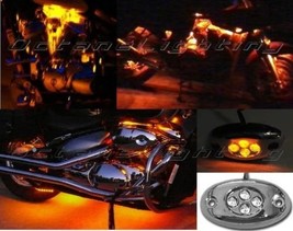 OCTANE LIGHTING 1 Orange Amber Led Chrome Modules Motorcycle Chopper Fra... - $113.39 MXN