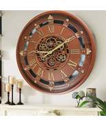 BELGIUM LINE WALL CLOCK ROUND 26 INCH BROWN - $254.99