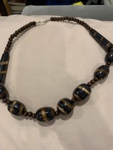 Tribal Strand Beads Brown Handmade Fashion Necklace Tibet India Free Ship Usa - £6.93 GBP