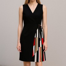 Hue Black Sleeveless Dress with Bold Side Pleats - Size Small - $23.76