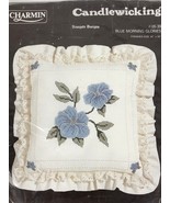 Blue Morning Glories Candlewicking Embroidery Kit 14x14 Pillow NOS with ... - £6.98 GBP