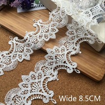8.5CM  White Water Soluble  Exquisite Embroidered Ribbons Collar Applique Trim C - £37.33 GBP