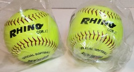 2 New Champion Sports Rhino Cor.47 SB47NF 12&quot; NFHS Leather Softballs POL... - $12.59