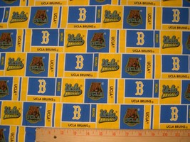 University Of California Ucla Bruins Cotton Fabric 1/4 Yd 9&quot;x44&quot; Mask Free Ship - £23.94 GBP