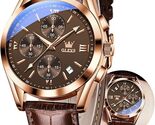 OLEVS Men's Watches Brown Leather with Date,Casual Watches for Men,Large... - $79.45