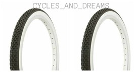 PREMIUM DURO Bicycle Tire 20 x 1.75 Black/White Diamond Lowrider Schwinn Style - £22.16 GBP+