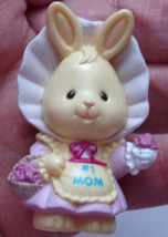 Vintage Russ Berrie 1 ¾” PVC Inc &amp; Co #1 Mom Bunny Miniature Figure - £2.33 GBP