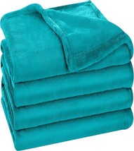 Fleece Blanket Full Size Turquoise 300Gsm Luxury Fuzzy Soft, 90X84 Inches. - £27.63 GBP