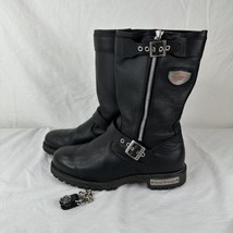 Red Wing Womens 1669 Black Leather Motorcycle Boots Zipper Buckle Vibram Sz. 10 - £75.16 GBP