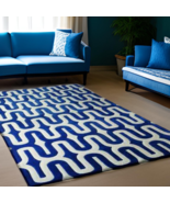 Modern design Rug color Blue Modern Rug Handmade wool pile are rugs 9x9f... - $752.19 CAD