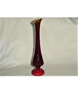 VINTAGE FENTON  AMBERINA HOBNAIL VASE - £13.43 GBP