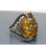 Handmade Jewelry 925 Sterling Silver Natural Certified Amber Stone Men&#39;s... - £49.35 GBP