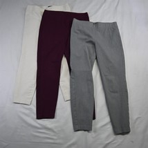 Lot 3 Talbots 2P Pull On Skinny Ankle White Maroon Gray Stretch Womens Pants - £23.94 GBP