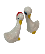 White Long Neck Geese Salt And Pepper Shaker Set Vintage Ceramic Scarce - $203.75 MXN