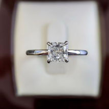 1.50 Ct Cushion Cut Moissanite Solitaire Engagement Ring 10k Solid White Gold - £252.62 GBP