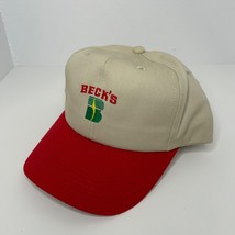 Becks Sure Gro 130 Profit Pack Snapback Hat Mens Adjustable Tan Red Lege... - $19.11 CAD