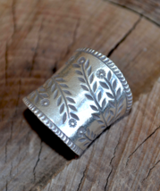 sterling silver ring, wide ring, Boho ring, wide silver Boho ring, Tribal, R340 - £39.95 GBP