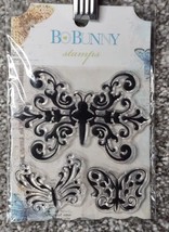 Bo Bunny Clear Stamp Country Garden Set Of 3 Butterflies Acrylic SCC067 2012 Nip - £3.03 GBP
