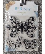 Bo Bunny Clear Stamp COUNTRY GARDEN Set of 3 Butterflies Acrylic SCC067 ... - £3.00 GBP