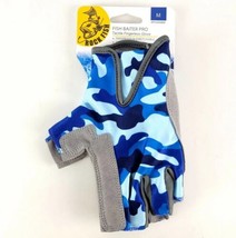 ROCK FISH™ Fish Baiter Pro™ Medium Fingerless Gloves Blue Camo #FP2000BM - £14.60 GBP