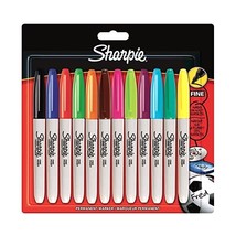 Sharpie Fine-Point Permanent Markers - Pack of 12, Assorted Colours  - £42.02 GBP