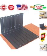 Durable 12&quot;x8&quot; Black Iron Shelf Brackets - Max 100lbs for Elegant Displays - $1,218.38 MXN