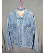 LEVI STRAUSS Mens Trucker Jacket Blue Denim Chest Pockets Contrast Stitc... - $19.52