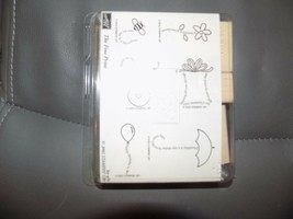 Stampin&#39; Up Rubber Stamp Set of 6 THE FINE PRINT 2002 NEW - $21.60
