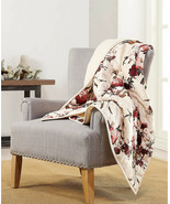 NEW GILDED FLORAL VELVET QUILTED THROW - MARTHA STEWART COLLECTION - £78.09 GBP