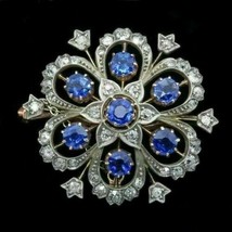 2Ct Round Simulated Tanzanite Women&#39;s Brooch Pin  Gold Plated925 Silver - £142.41 GBP