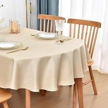 Oval Tablecloth 60x84 Inch Polyester Fabric Table Cloth Solid Beige Heavy Duty T - £29.66 GBP