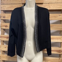 Calvin Klein Cardigan Rhinestone Cropped Shrug Sweater Woman&#39;s Size L KG JD - $282.07 MXN